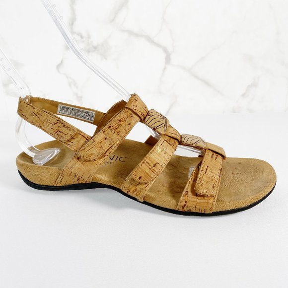 Vionic Amber Cork Embellished Adjustable Sandal